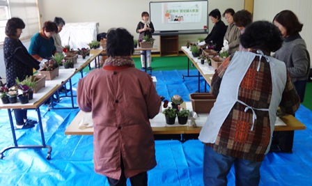 お正月の寄せ植え教室